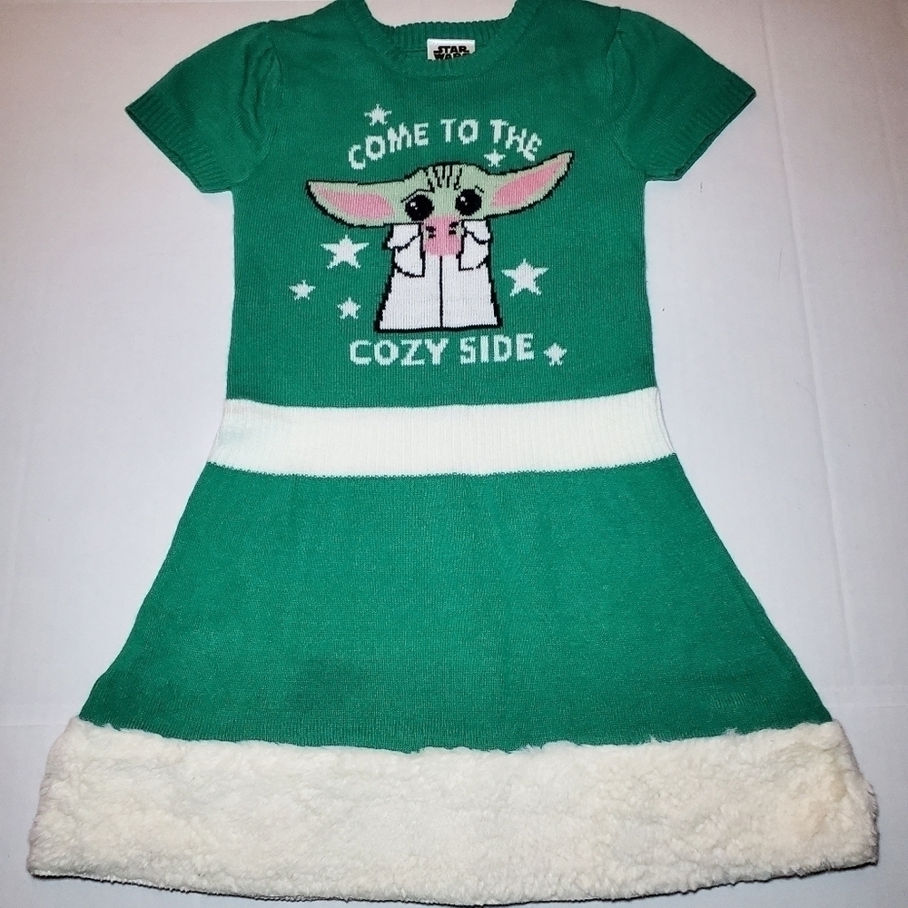 Mandelorian Star Wars sweater dress Sz XS Green